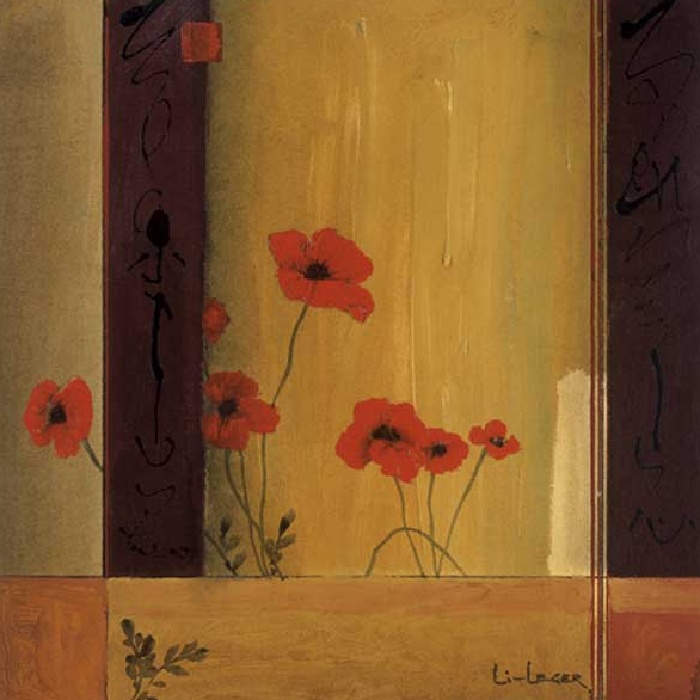 Poppy Tile II painting - Don Li-Leger Poppy Tile II art painting